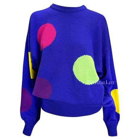 Vintage RARE Gianni Versace Versus Wool Multicolor Sweater